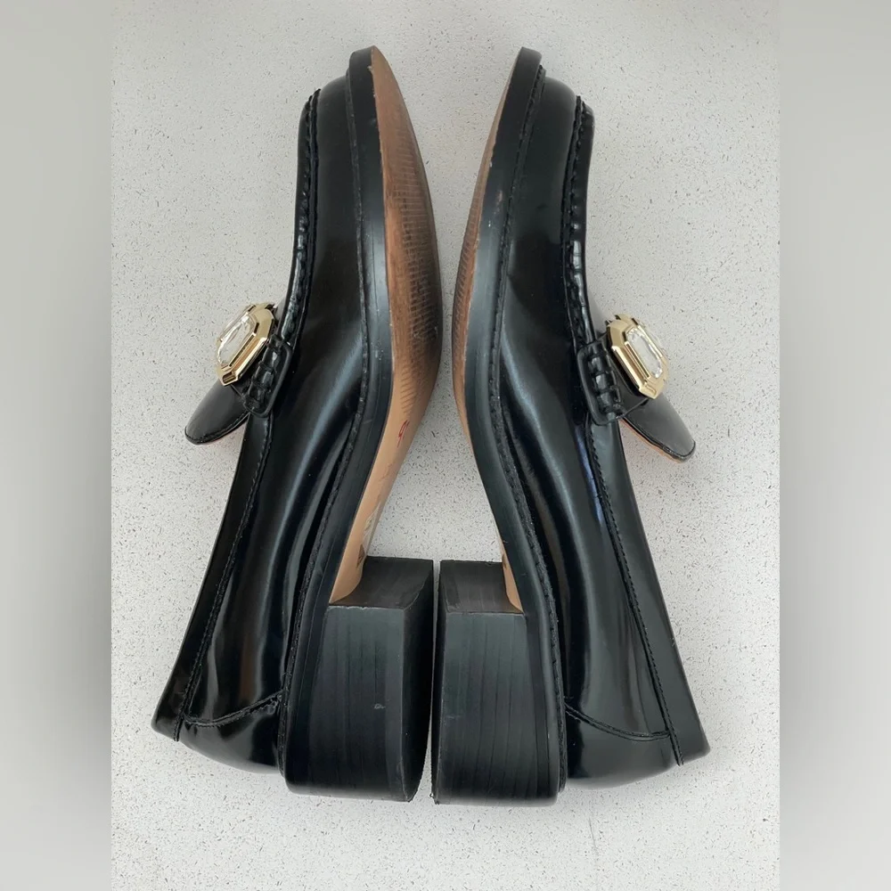 J. Crew Spazzolato Leather Jeweled Loafers - Size 7.5